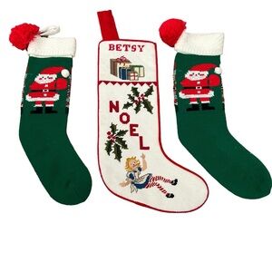 3 VINTAGE CHRISTMAS STOCKINGS